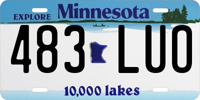 MN license plate 483LUO