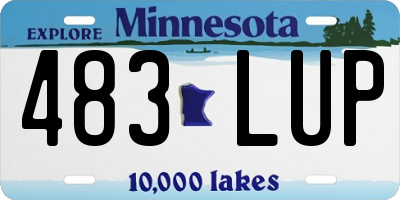 MN license plate 483LUP