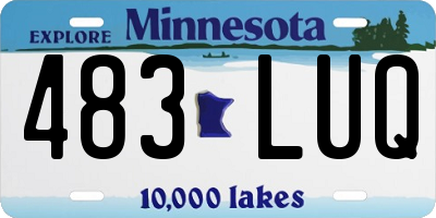MN license plate 483LUQ