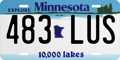 MN license plate 483LUS