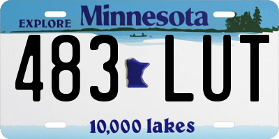 MN license plate 483LUT