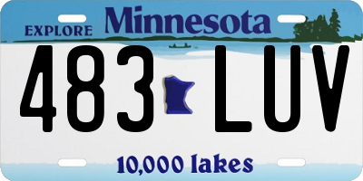 MN license plate 483LUV