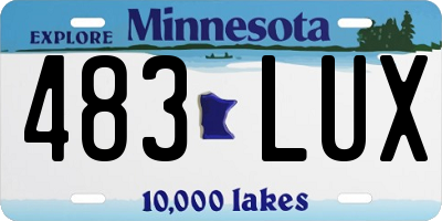 MN license plate 483LUX
