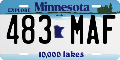 MN license plate 483MAF