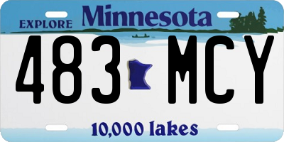 MN license plate 483MCY