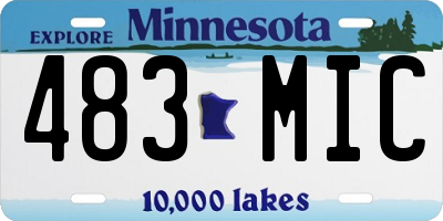 MN license plate 483MIC