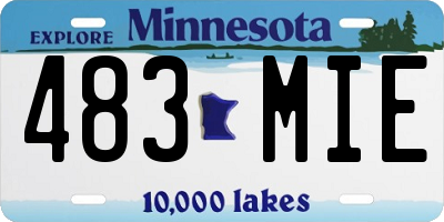 MN license plate 483MIE