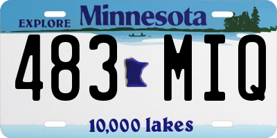MN license plate 483MIQ