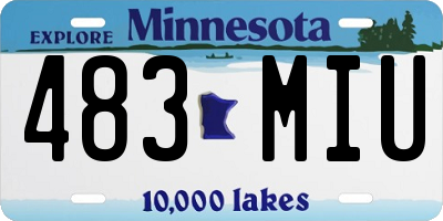 MN license plate 483MIU