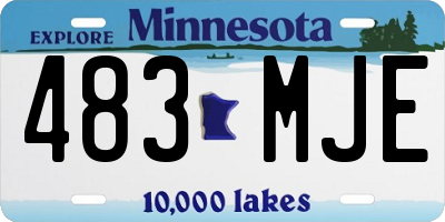 MN license plate 483MJE