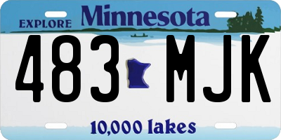 MN license plate 483MJK
