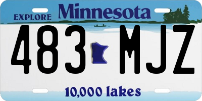 MN license plate 483MJZ