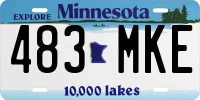 MN license plate 483MKE