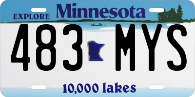 MN license plate 483MYS