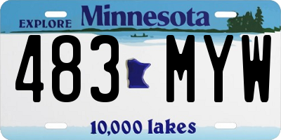 MN license plate 483MYW