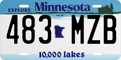 MN license plate 483MZB