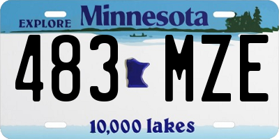 MN license plate 483MZE