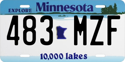 MN license plate 483MZF