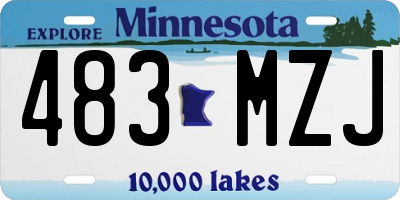 MN license plate 483MZJ