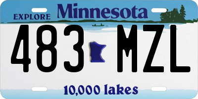 MN license plate 483MZL