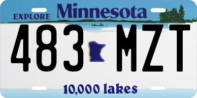 MN license plate 483MZT