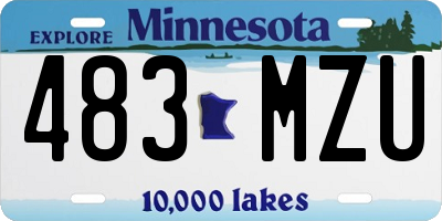 MN license plate 483MZU