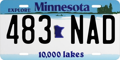 MN license plate 483NAD