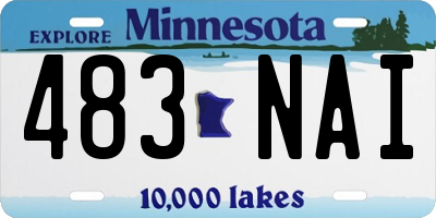 MN license plate 483NAI