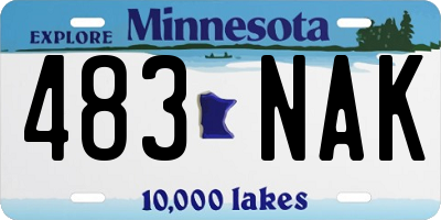 MN license plate 483NAK