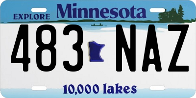 MN license plate 483NAZ