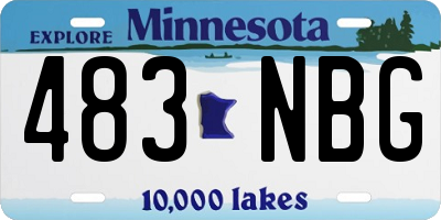 MN license plate 483NBG