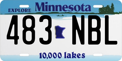 MN license plate 483NBL