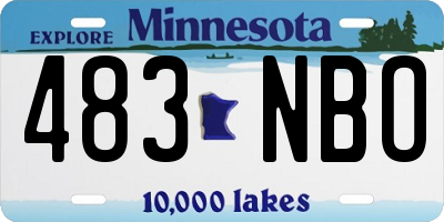 MN license plate 483NBO