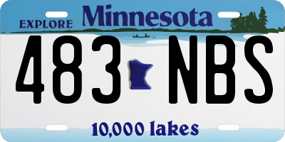 MN license plate 483NBS