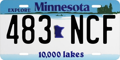 MN license plate 483NCF