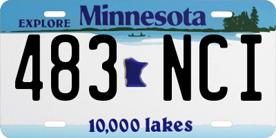 MN license plate 483NCI
