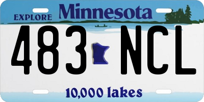 MN license plate 483NCL