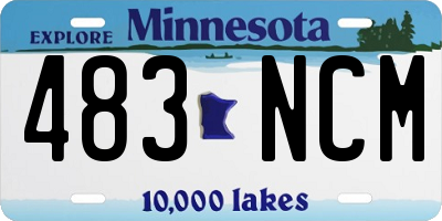 MN license plate 483NCM