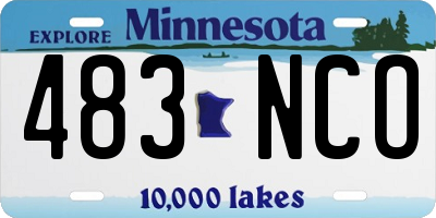 MN license plate 483NCO