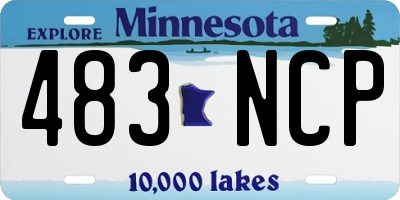 MN license plate 483NCP