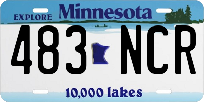 MN license plate 483NCR