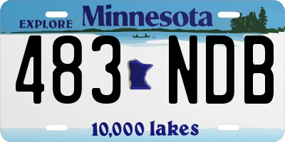 MN license plate 483NDB