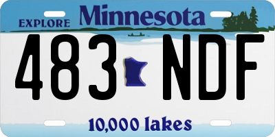 MN license plate 483NDF