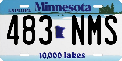 MN license plate 483NMS