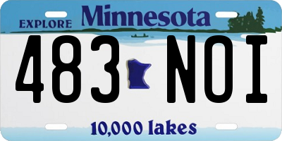 MN license plate 483NOI
