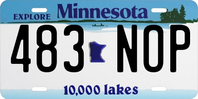 MN license plate 483NOP