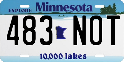 MN license plate 483NOT
