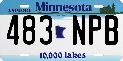 MN license plate 483NPB