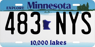MN license plate 483NYS