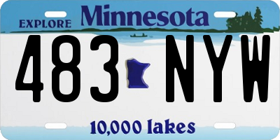 MN license plate 483NYW